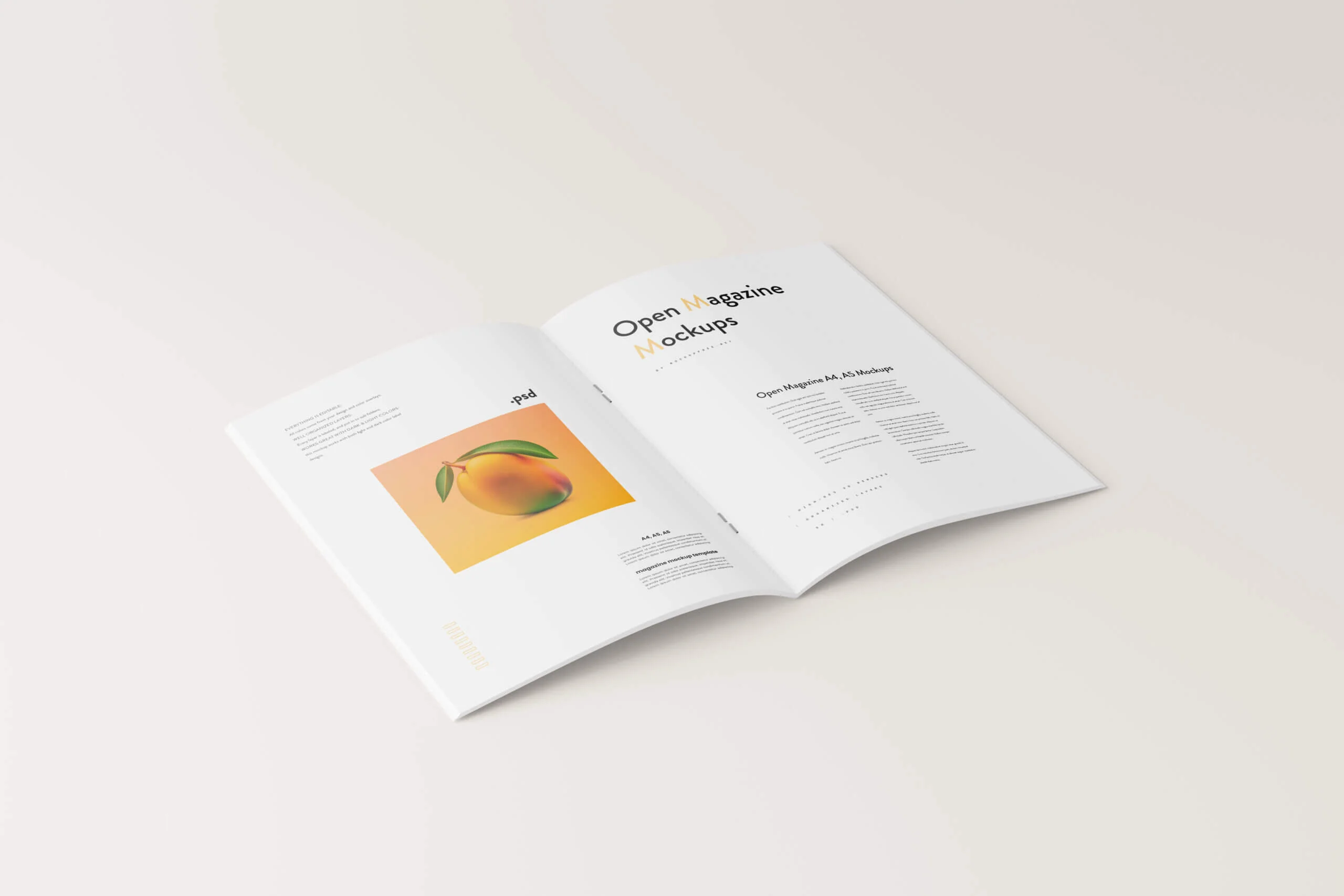 Free A4/ A5 Saddle Stitched Brochure / Magazine Mockup PSD Set