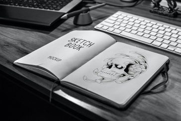 Free Sketchbook Mockup PSD