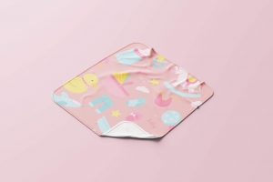 Free Square Baby Blanket Mockup PSD Set