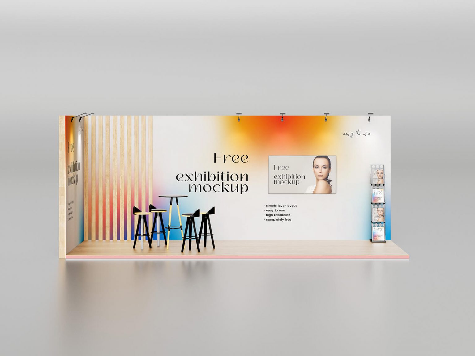 Free Exhibition Stall, Display Booth Mockup PSD Set PsFiles