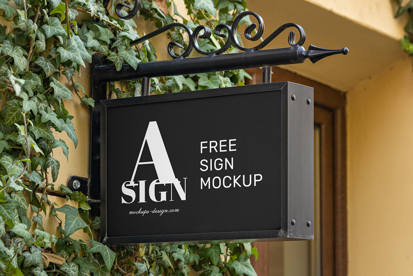Free Box Signage Mockup PSD