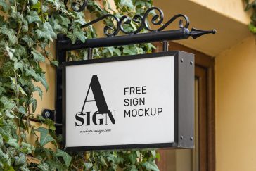 Free Box Signage Mockup PSD