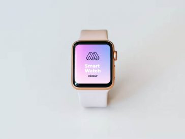 Golden Smart Watch PSD Mockup