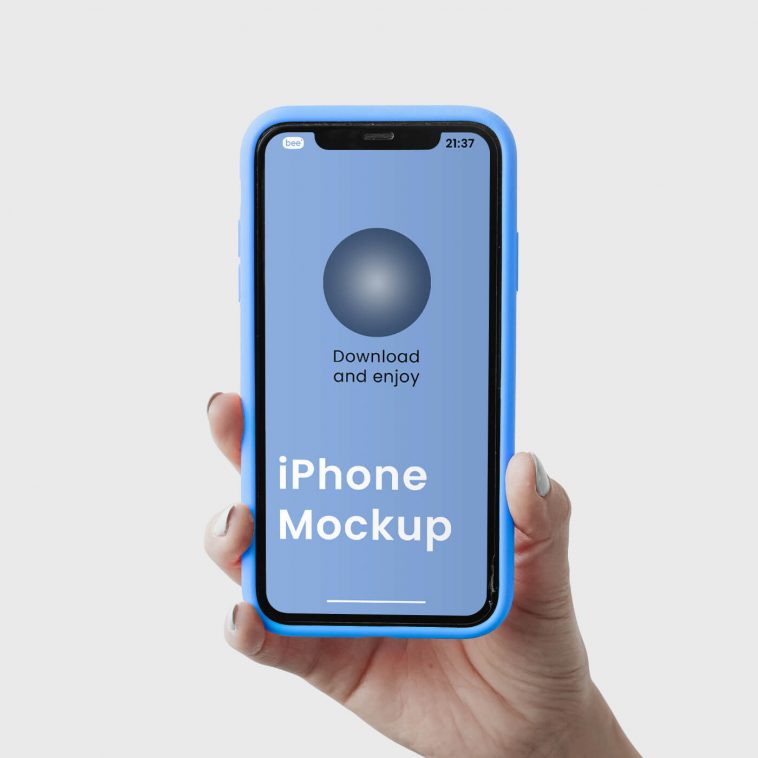 Free Hand Holding iPhone Mockup