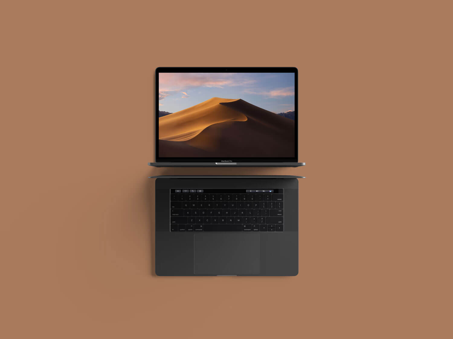 Modern Top View MacBook Pro Mockup