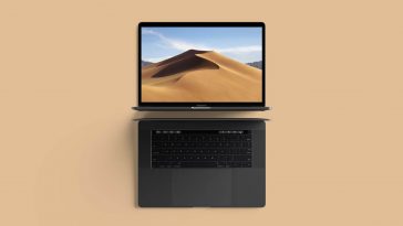 Modern Top View MacBook Pro Mockup