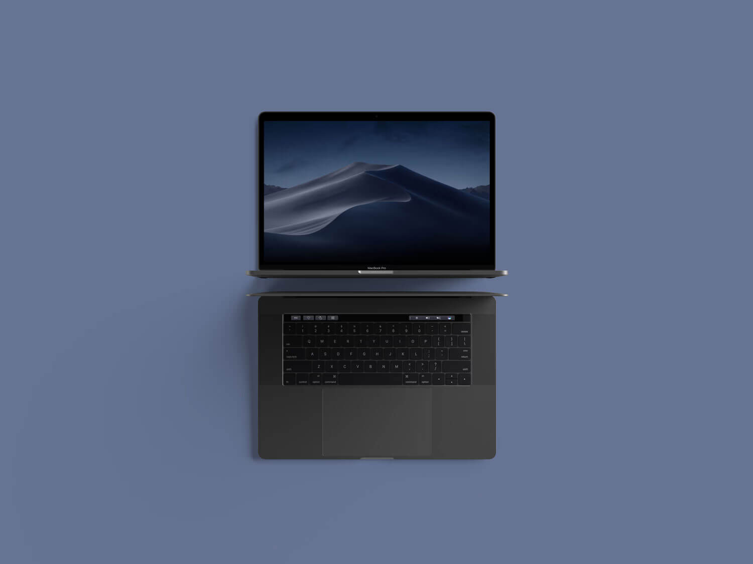 Modern Top View MacBook Pro Mockup