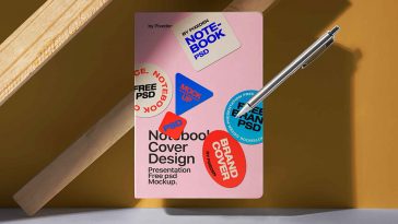 Notebook Cover Mockup PSD