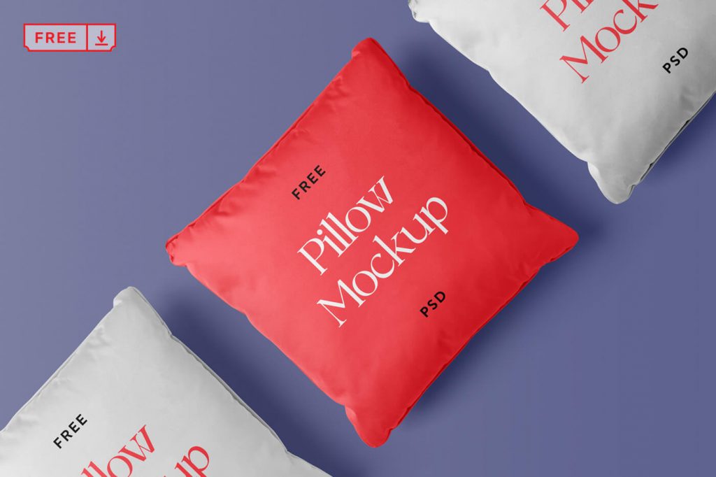 Free Pillow PSD Mockup in Top view - PsFiles