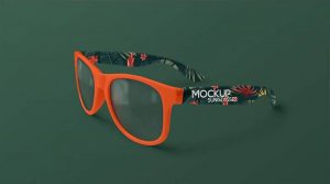 3/4 View Sunglasses Mockup in Plain Setting