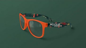 3/4 View Sunglasses Mockup in Plain Setting