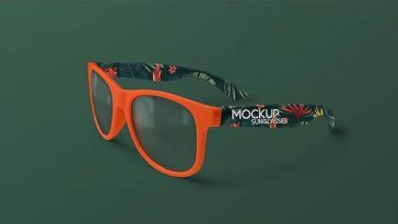 3/4 View Sunglasses Mockup in Plain Setting