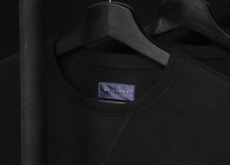 Black Minimal Clothing Label Mockup