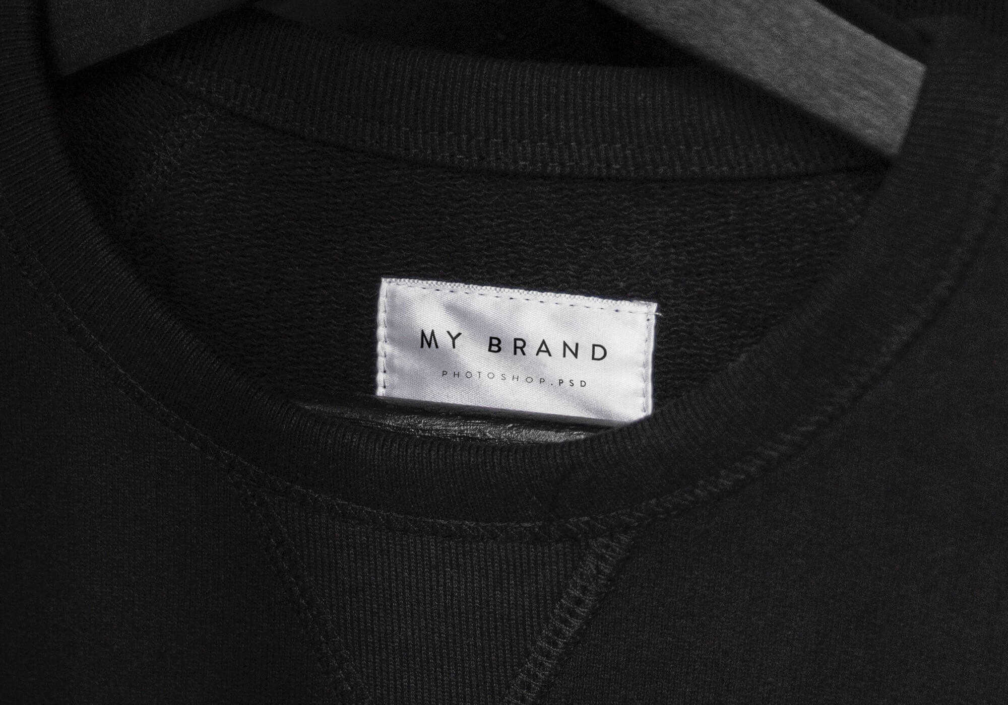Black Minimal Clothing Label Mockup