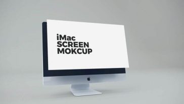Clean 3/4 View of iMac Screen Mockup