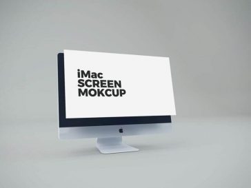 Clean 3/4 View of iMac Screen Mockup