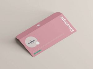Envelope Laying Faced Down with Open Flap Mockup