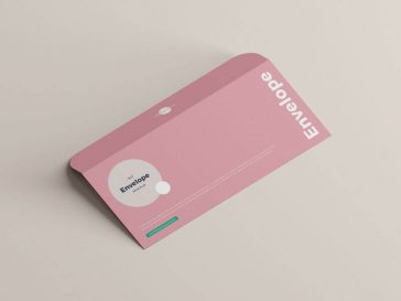 Envelope Laying Faced Down with Open Flap Mockup