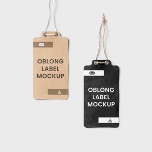 Front Sight of 2 Eco Oblong Labels Mockup