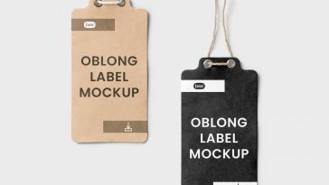 Front Sight of 2 Eco Oblong Labels Mockup
