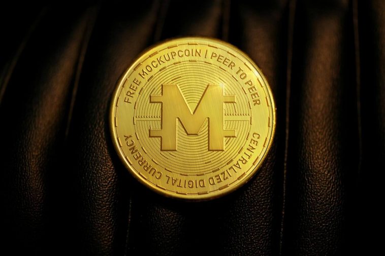 Front View of a Cryptocurrency Coin Mockup