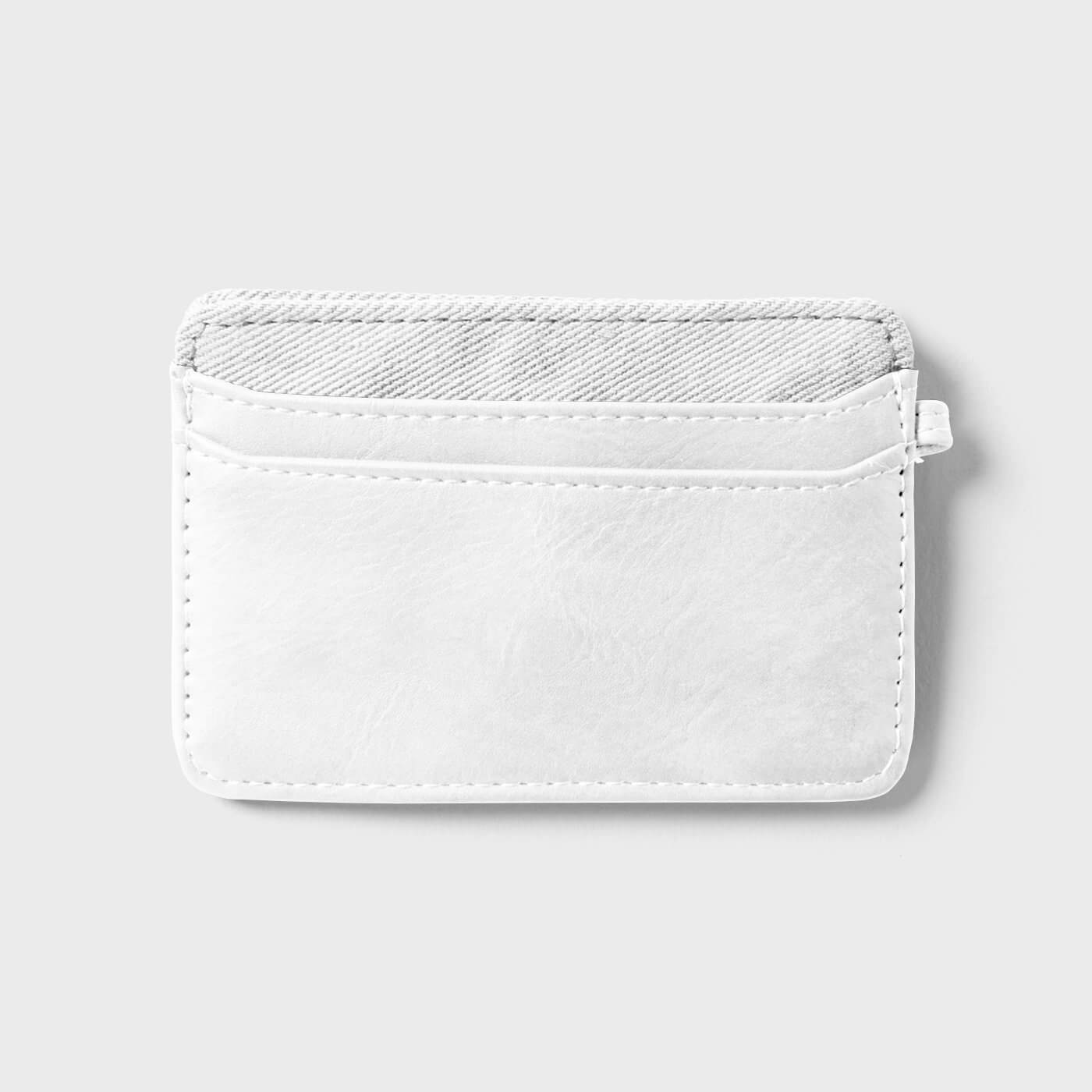 Front View of Small Leather Wallet Mockup 