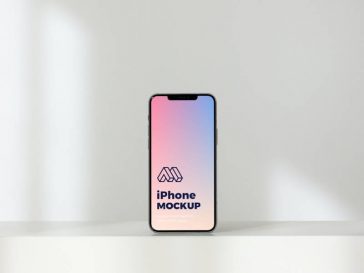 Front View of Standing iPhone Mockup