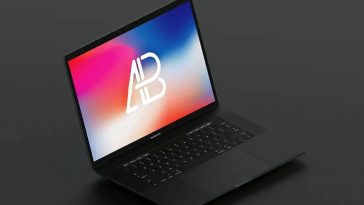 Isometric Matte Macbook Pro Mockup