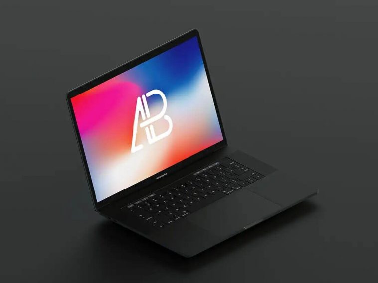 Isometric Matte Macbook Pro Mockup