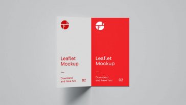 Laid Spread Open Two Fold Brochure Mockup