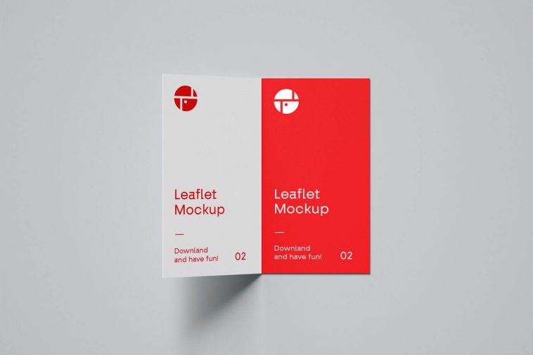 Laid Spread Open Two Fold Brochure Mockup
