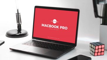 Perspective View of a MacBook Pro Mockup