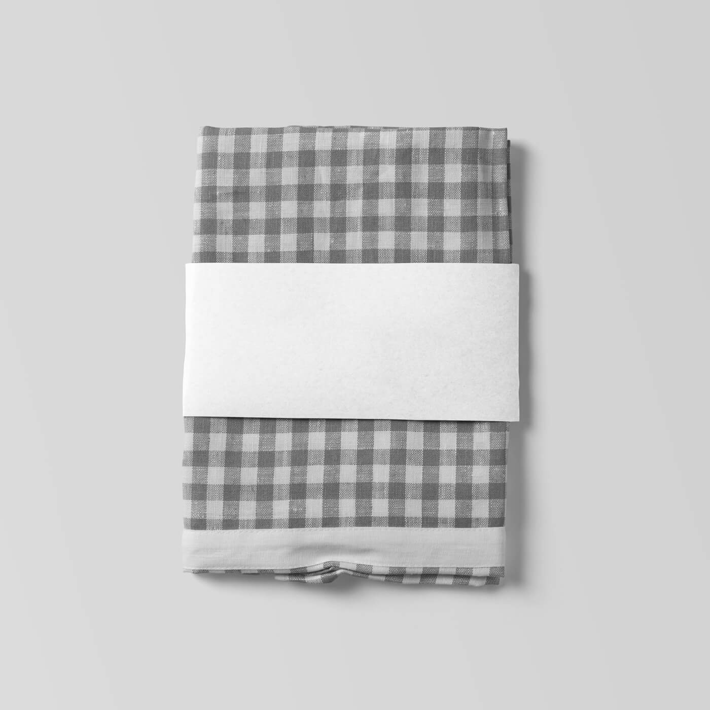 Top View of Dishcloth with Kraft Label Mockup