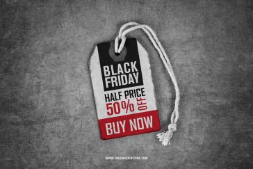 Top View of Vintage Price Label Tag Mockup