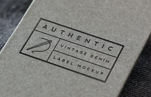 Vintage Denim Label Logo Mockup