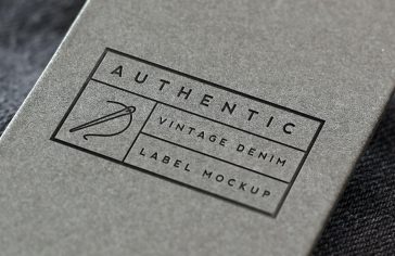 Vintage Denim Label Logo Mockup