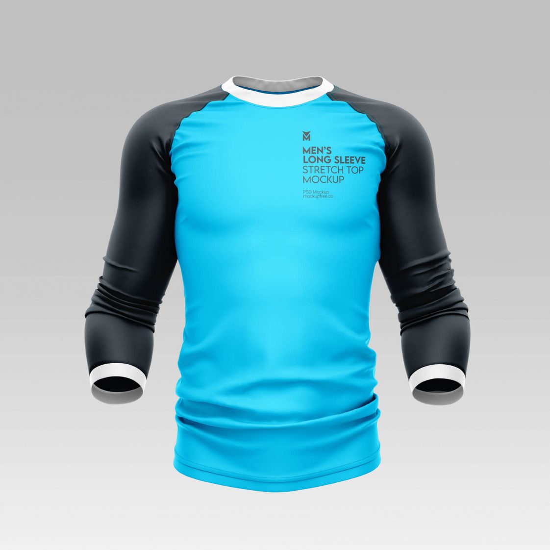 3 Men’s Stretch Long Sleeve Top Free Jersey Mockups in Various Views