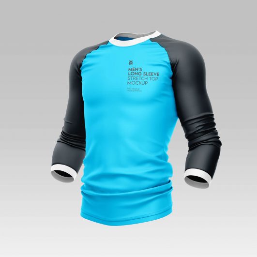 3 Men’s Stretch Long Sleeve Top Free Jersey Mockups in Various Views ...
