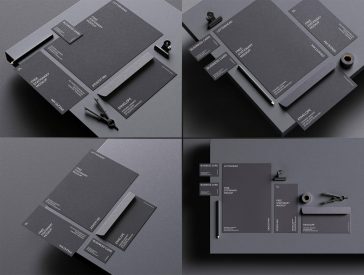 4 Free Premium Dark Stationery Mockup PSD Files