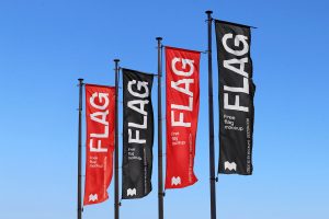 Free Vertical Pole Flag Banner Mockup PSD