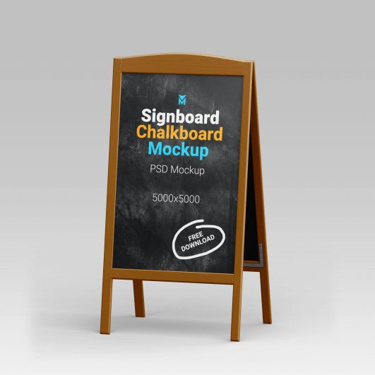 Free A Stand Chalkboard Mockups PSD Set PsFiles