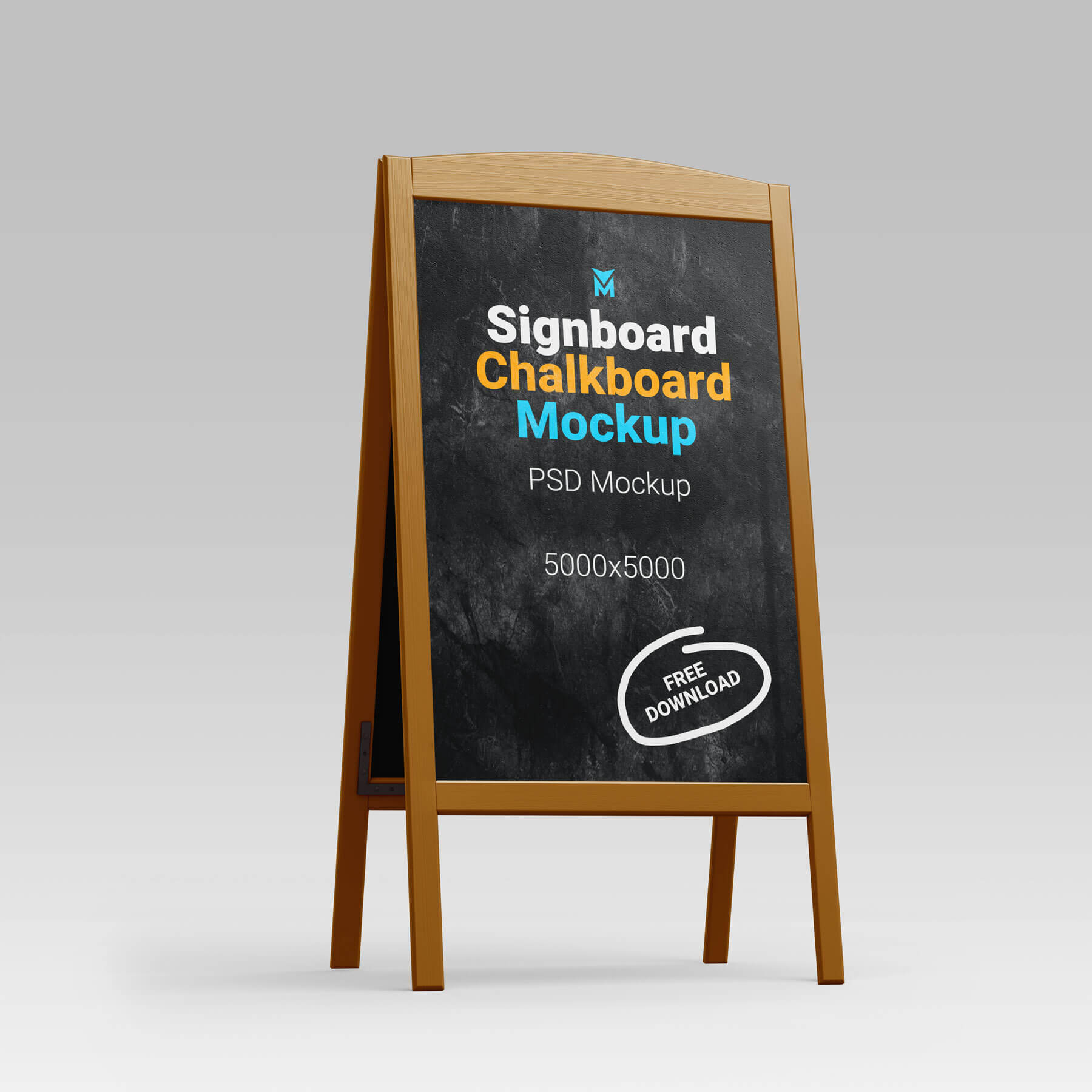 Free A-Stand Chalkboard Mockups PSD Set
