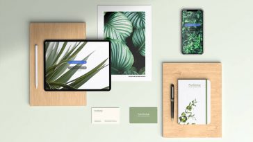 Free Apple Devices With Stationery Mockup PSD