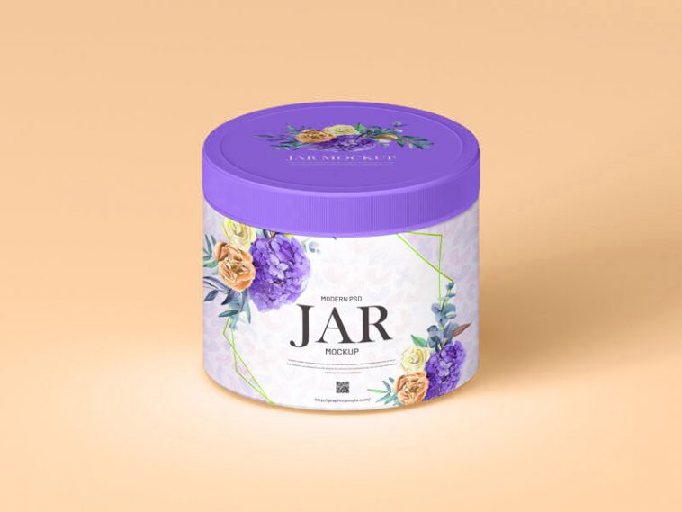 Free Cosmetic Cream Plastic Jar Mockup PSD