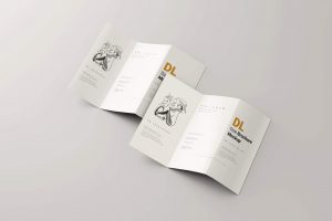 Free DL Three Fold Brochure Mockup PSD Set