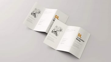 Free DL Three Fold Brochure Mockup PSD Set