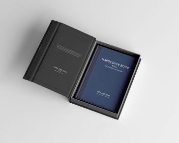 Free Hardcover Book With Magnetic Case Mockup