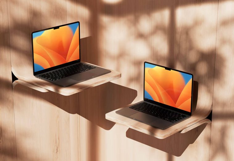 Free Pair Of M2 MacBook Air 2023 Mockup PSD