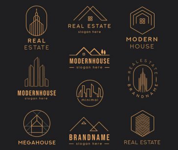 Free Real Estate Logo set Template in PSD + Vector (.ai+.eps)