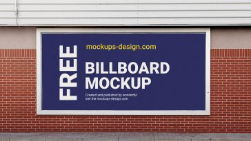 Free Wall-Mounted Billboard Mockup PSD